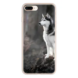 Чехол с Хаски для iPhone 8 Plus - (AlphaPrint) (Верный пес)