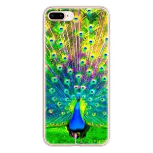 Чехол с птицами на iPhone 8 Plus (VPrint) (Яркий Павлин)