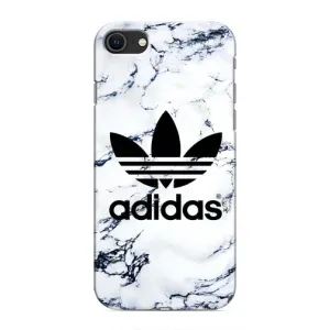 Чехлы Адидас для iPhone SE (2020) (AlphaPrint) (Адидас на мраморе)