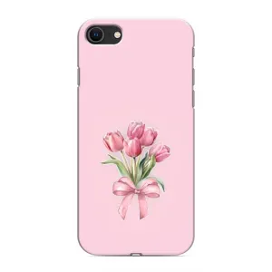Чехол с розовым рисунком для iPhone SE (2020) (Букет цветов)