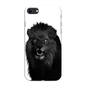 Чехлы с картинками животных iPhone SE (2020) (Черный ЛЕВ)