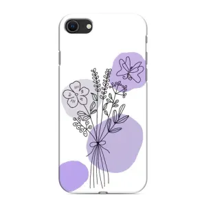 Силиконовый чехол с принтом в цветах на iPhone SE (2020) (Букет фиолетовая абстракция)