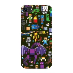 Чохол Майнкрафт на iPhone SE (2020) (AlphaPrint) Minecraft (Колаж Майнкрафт)