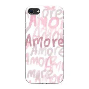 Чехол с розовым рисунком для iPhone SE (2020) (Аморе любовь)