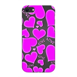 Чехлы для любимой на Айфон СЕ (2020) (VPrint) (Pink hearts)