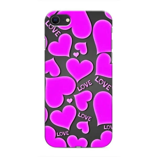 Чехол с принтом «Pink hearts» для iPhone SE (2020)