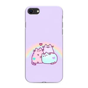 Чохол на Apple SE 2 (2020) з Котиками (VPrint) (Радужний котик)