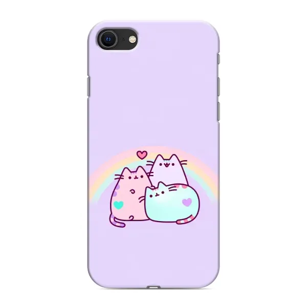 Чехол с принтом «Радужные котики» для iPhone SE (2020)