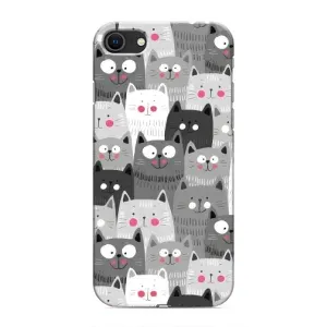 Чохли з Котиками для iPhone SE (2020) (VPrint) (Мальовані котики)