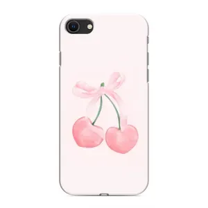 Чехол с розовым рисунком для iPhone SE (2020) (Розовые вишни)