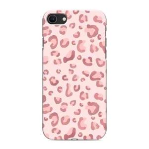 Чехол с розовым рисунком для iPhone SE (2020) (Розовый леопард)