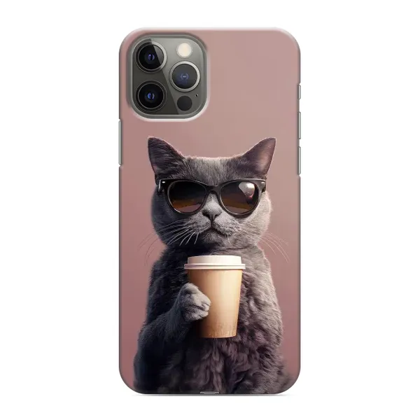 Чохол з принтом «Кіт з кавою» для iPhone 11 Pro Max