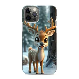 Яскравий чохол для iPhone 11 Pro Max з Зимові Оленята (Оленятко в лісі)