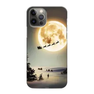Новорічні, Святкові Чохли для iPhone 11 Pro Max - 2024 год (Санта на місяці)