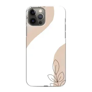 Силиконовый чехол с принтом в цветах на iPhone 11 Pro (Нюдовая веточка абстракция)