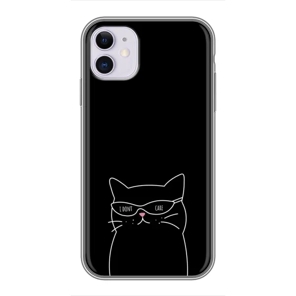 Чохол з принтом «Байдужий кіт» для iPhone 11