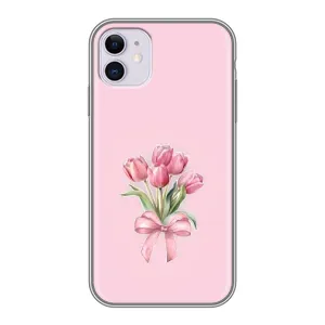 Чехол с розовым рисунком для iPhone 11 (Букет цветов)