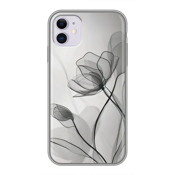 Чехол с принтом «Черные цветы» для iPhone 11 Чехол с принтом «Черные цветы» для iPhone 11