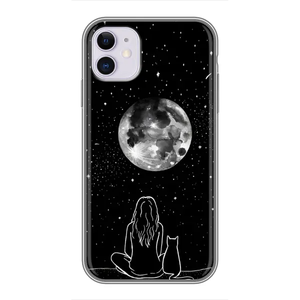 Чохол з принтом «Дівчина з котом» для iPhone 11