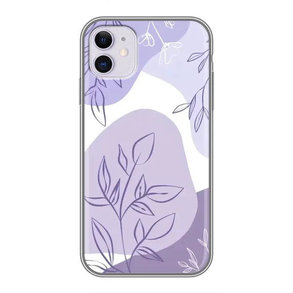 Чехол с принтом «Фиолетовые листья абстракция» для iPhone 11