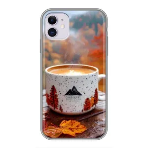 Чехол с уникальным дизайном «Осень с кофе» для iPhone 11 (Кофе на природе)