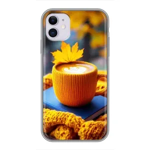 Чехол с уникальным дизайном «Осень с кофе» для iPhone 11 (Кофе на желтом пледе)