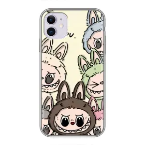 Чехол с Лабубу на iPhone 11 (Золотая обезьяна Bored Ape)