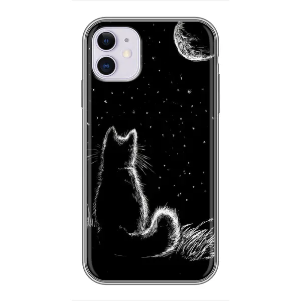 Чохол з принтом «Котик і місяць» для iPhone 11