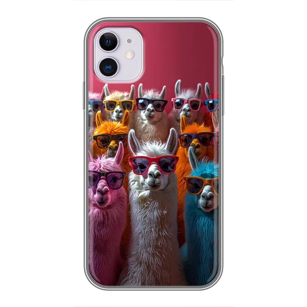 Чехол с принтом «Ламы в очках» для iPhone 11