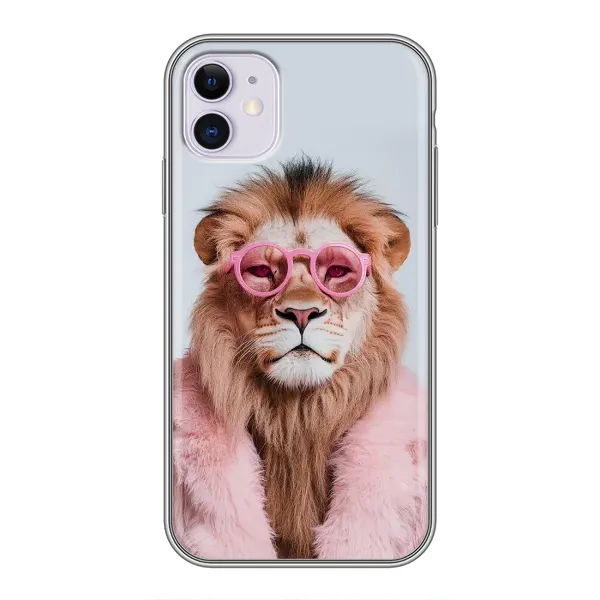 Чехол с принтом «Лев в очках» для iPhone 11