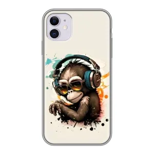 Чохол з Мавпами iPhone 11 - (AlphaPrint) (Макака в навушниках)