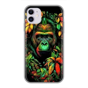 Чохол з Мавпами iPhone 11 - (AlphaPrint) (Мавпа в квітах)