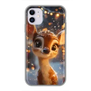 Яскравий чохол для iPhone 11 з Зимові Оленята (Оленятко серед гірлянд)