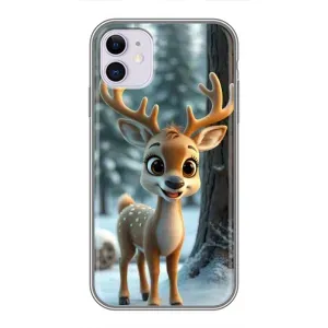 Яскравий чохол для iPhone 11 з Зимові Оленята (Оленятко в лісі)