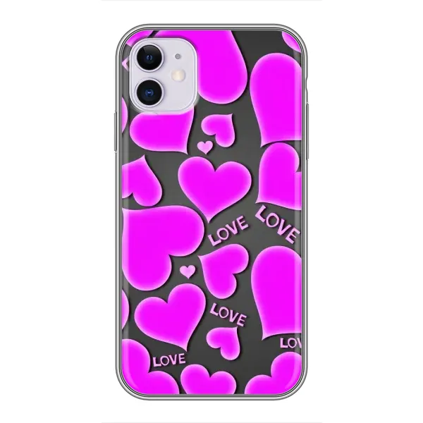 Чехол с принтом «Pink hearts» для iPhone 11