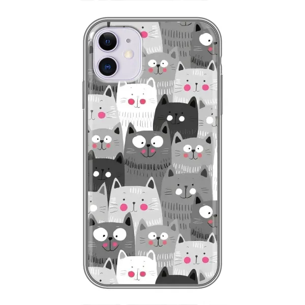 Чехол с принтом «Рисованные котики» для iPhone 11 Чехол с принтом «Рисованные котики» для iPhone 11