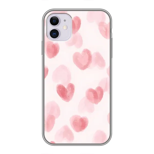 Чехол с принтом «Розовые сердечки» для iPhone 11
