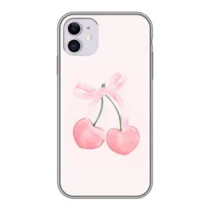 Чехол с розовым рисунком для iPhone 11 (Розовые вишни)