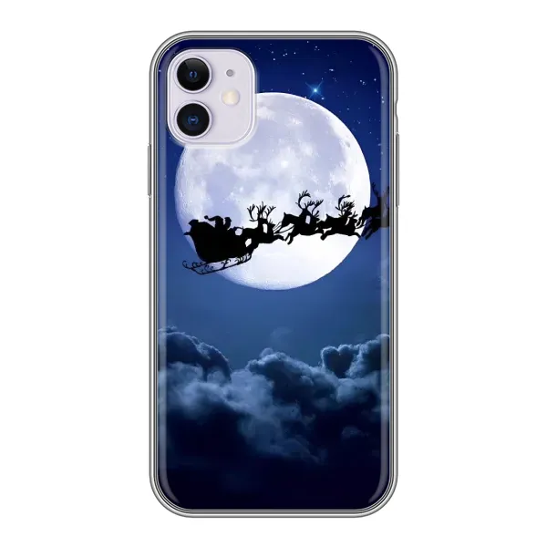 Чохол з принтом «Санта - місяць» для iPhone 11