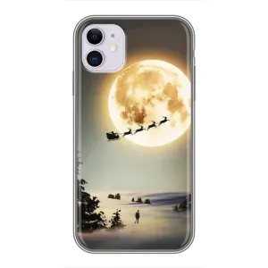 Новорічні, Святкові Чохли для iPhone 11 - 2024 год (Санта на місяці)