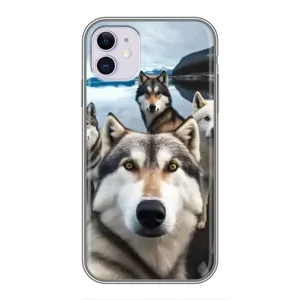 Чохол з Хаскі iPhone 11 - (AlphaPrint) (Селфі Хаскі)