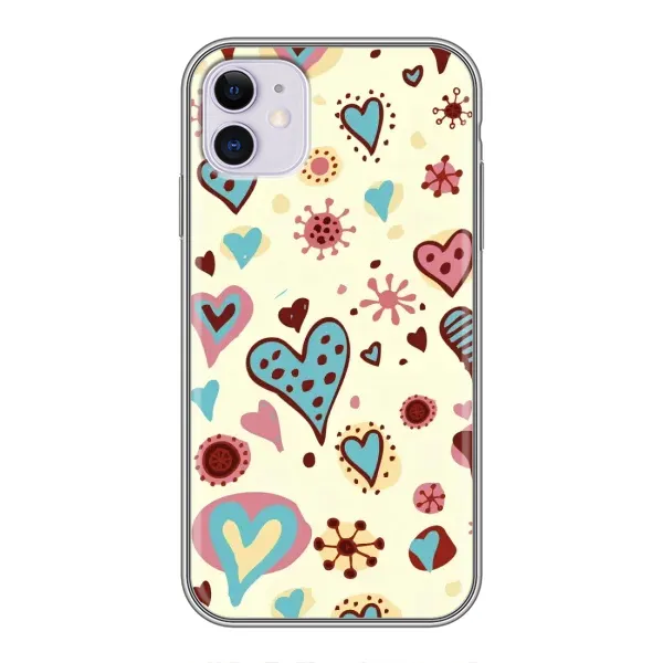 Чехол с принтом «Сердечки» для iPhone 11