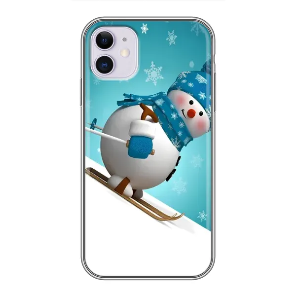 Чохол з принтом «Сніговик на лижах» для iPhone 11
