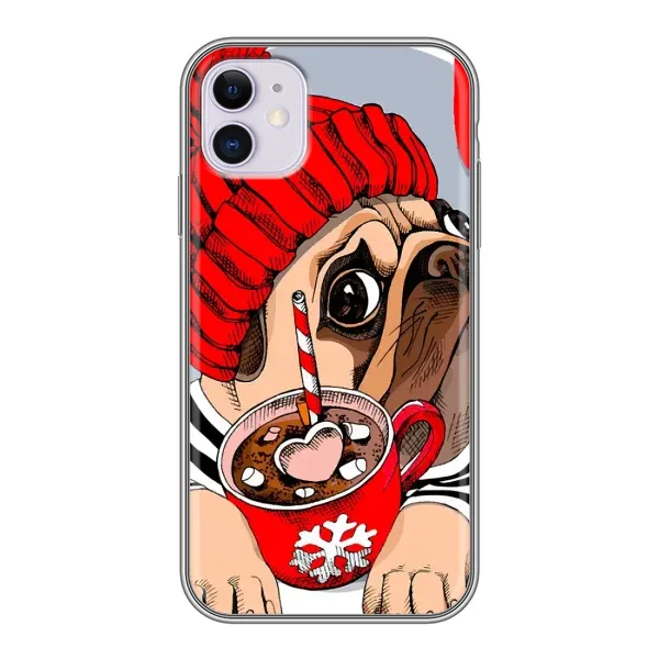 Чохол з принтом «Песик в шапці» для iPhone 11