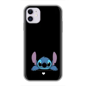 Чохол з принтом Стіч на iPhone 11 (Стіч на чорному)