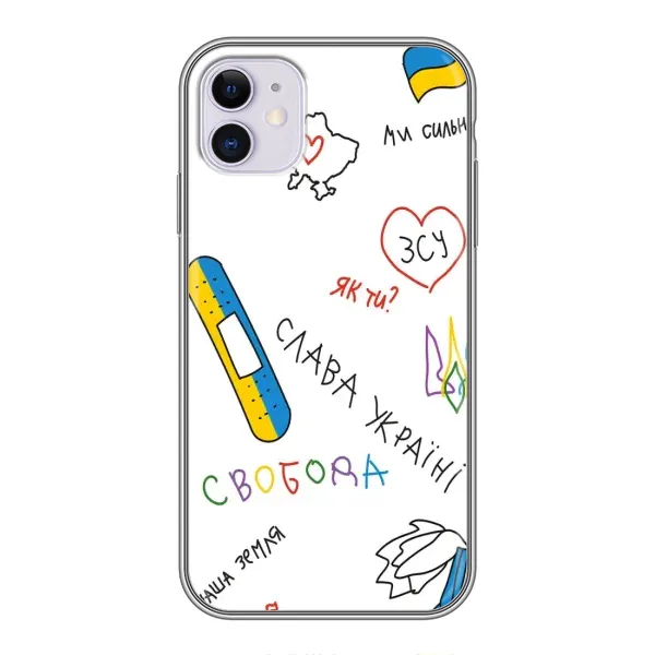 Чехол с принтом «Стикер» для iPhone 11