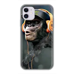 Чохол з Мавпами iPhone 11 - (AlphaPrint) (В навушниках)