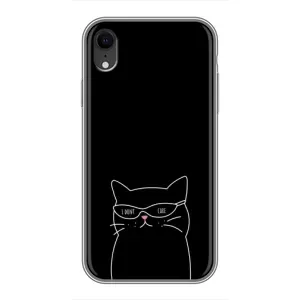 Чехол с рисунком кот на iPhone Xr (Равнодушный кот)