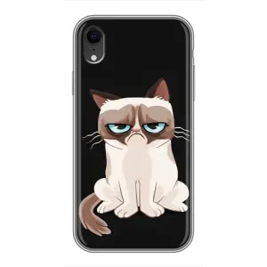 Чехол с принтом для iPhone Xr (AlphaPrint) Модные коты (Грустный кот)