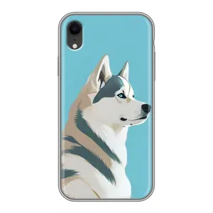 Чехол с Хаски для iPhone Xr - (AlphaPrint) (Хаски арт)